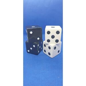 Black & white dice salt and pepper shakers  bunco / poker / game night htf